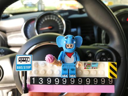 레고 주차 표지판 레고 임시 주차 번호판 움직이는 번호판 개성 귀여운 창조적 인 선물 코끼리