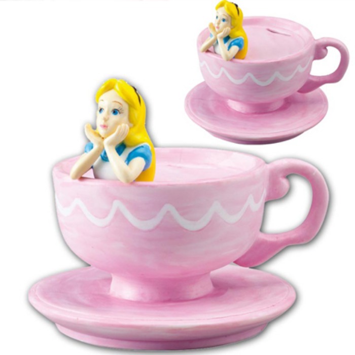 [일본정품] 디즈니 이상한나라 앨리스 머그컵 저금통, 디즈니 이상한나라 앨리스 컵 피규어 저금통